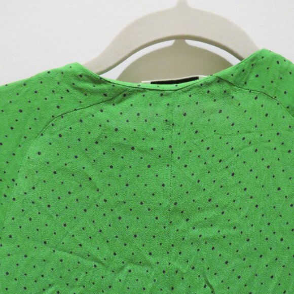 WHISTLES Micro Spot Button Maxi Dress in Green Polka Dot Preppy Flowy Cottage - Picture 12 of 15